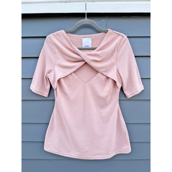 ACLER Brighton Twist-front Keyhole Top In Pink 8 - Picture 3 of 6